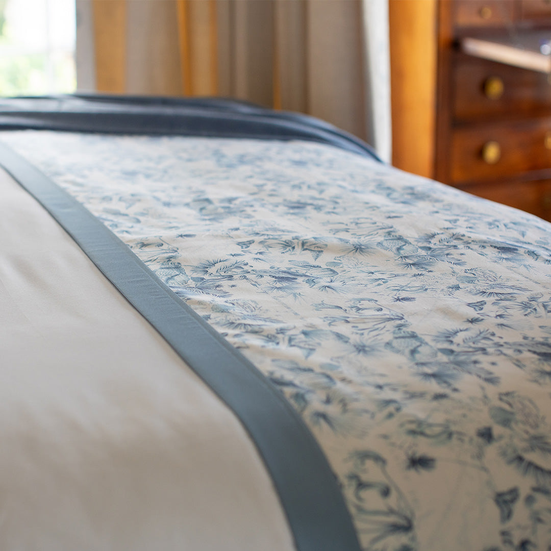 Warm Harbour Bed Runner in Tidal Blue