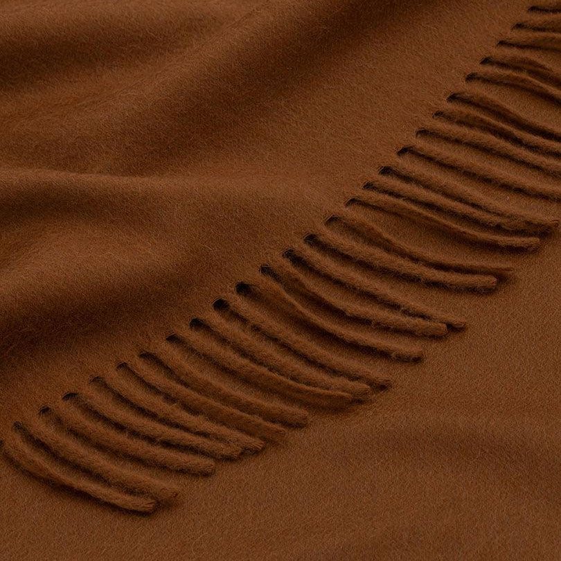 Close-up of a brown fabric with a textured edge