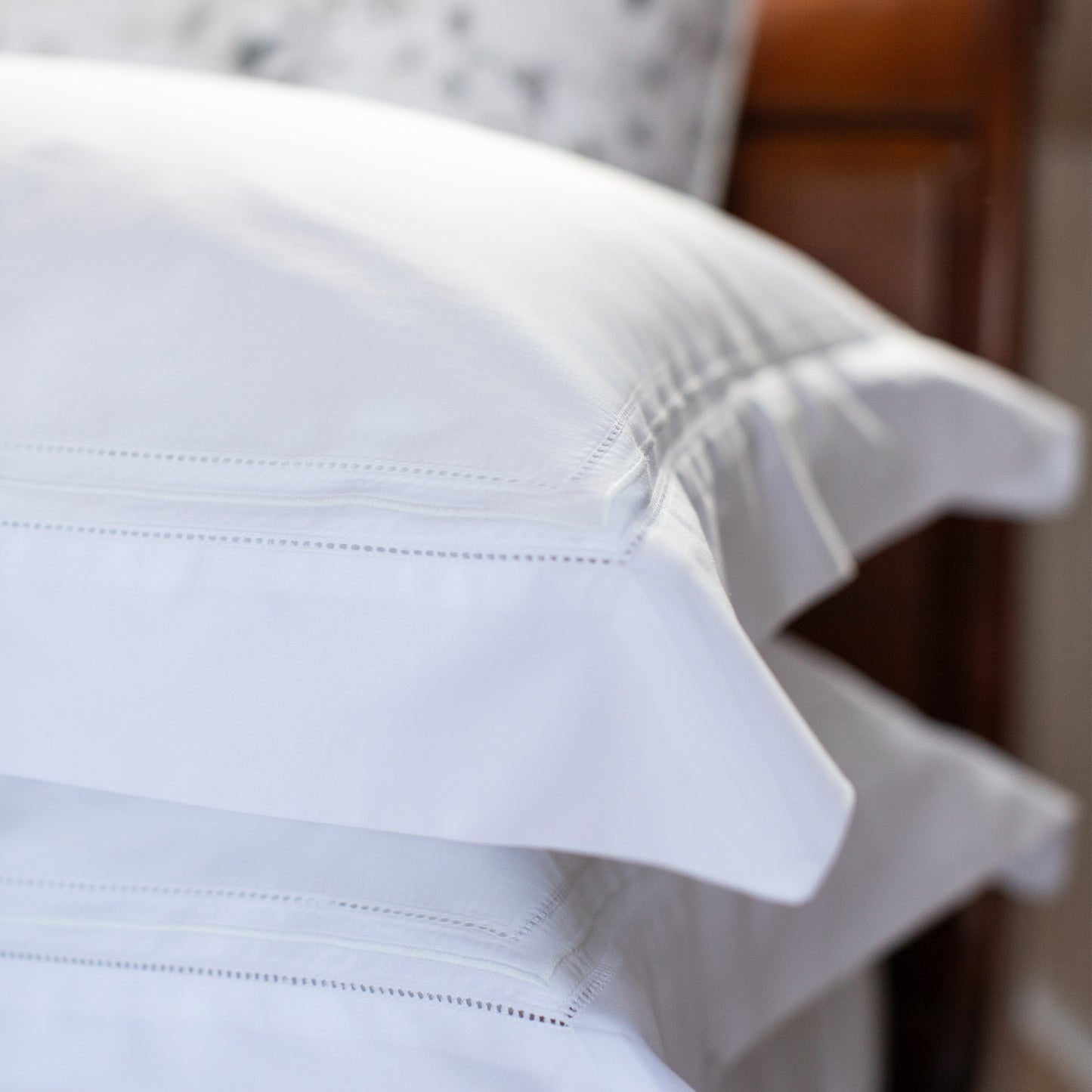 Warm Harbour Oxford Pillowcase in Shell White