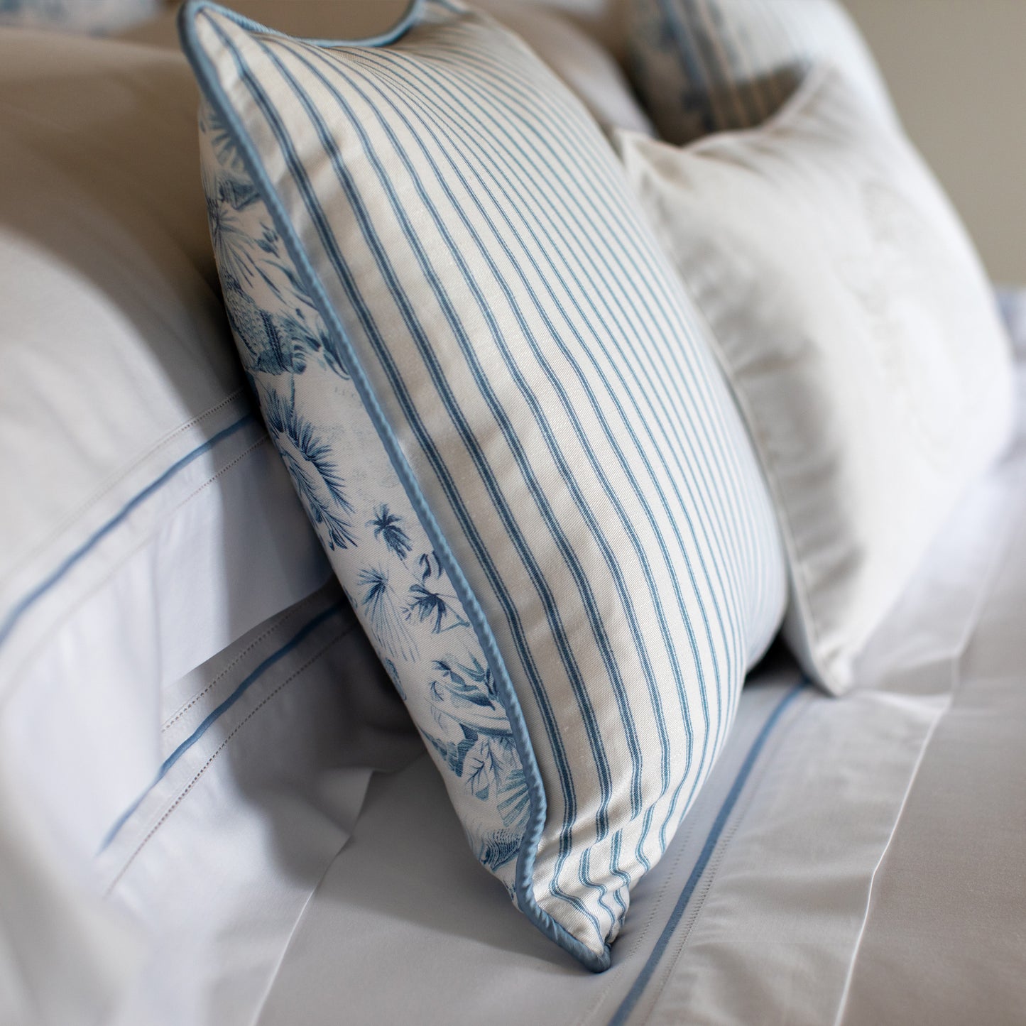 Warm Harbour Decorative Cushion in Tidal Blue