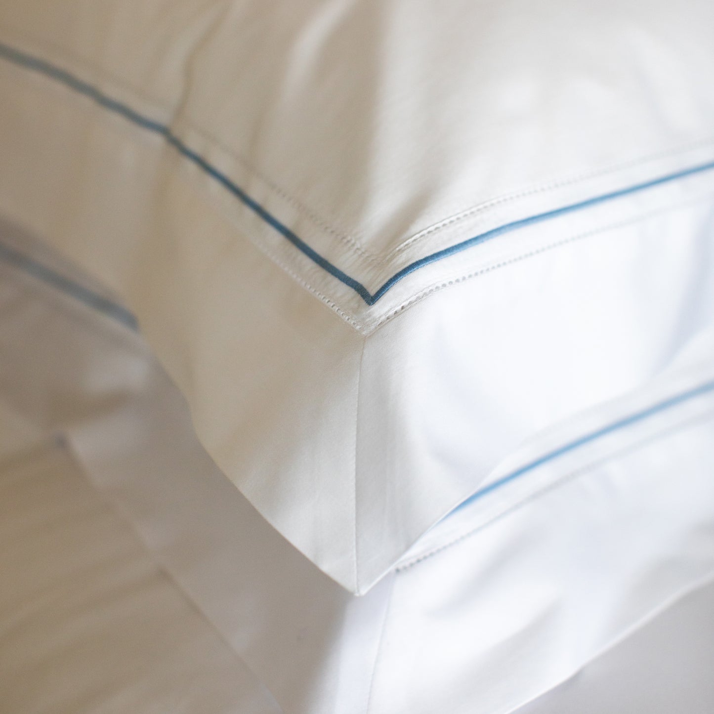Warm Harbour Oxford Pillowcase in Tidal Blue